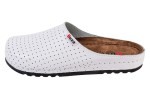 Skórzane klapki zdrowotne damskie MEMORY BZ126 biały