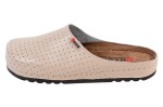 Skórzane klapki zdrowotne damskie MEMORY BZ126 beżowy