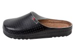 Skórzane klapki zdrowotne damskie MEMORY BZ126 czarny