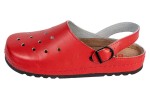 Obuwie medyczne klapki zdrowotne z paskiem na piętę Buxa MEMORY BZ131 czerwony