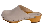 Komfortowe drewniaki chodaki damskie PE11 Sand velour