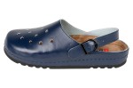 Obuwie medyczne klapki zdrowotne z paskiem na piętę Buxa MEMORY BZ131 granatowy