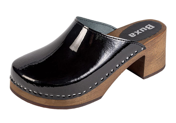 buty zdrowotne damskie na kwadratowym obcasie z drewna